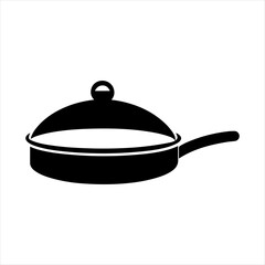 frying pan silhouette isolated on white background
