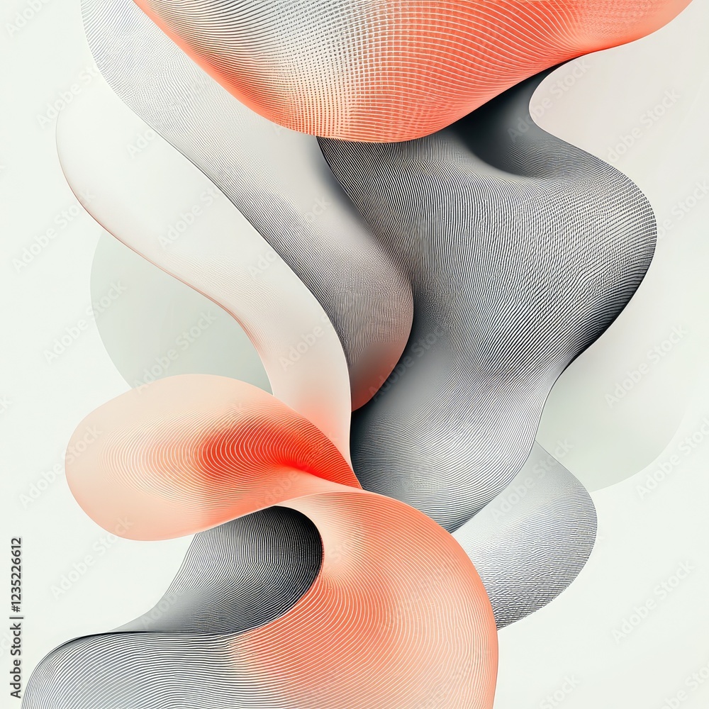 Poster elegant diagonal ribbon flow with minimalist graphic shapes for sophisticated and modern design proj