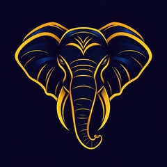 Elegant Minimalist Elephant in Sleek Line Art Style: Contemporary and Chic Design