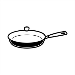 frying pan silhouette isolated on white background