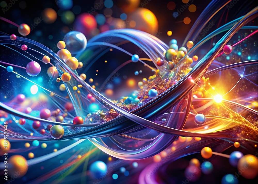 Poster abstract molecular structure long exposure background - science design