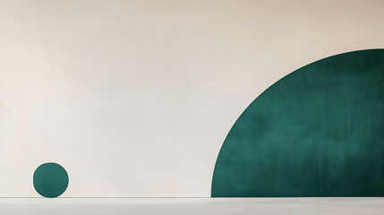Minimalist Design Featuring a Bold Geometric Arc on a Simple Background in a Contemporary Interior Space. Generative AI