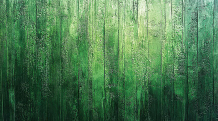 A deeply textured emerald green cement wall with streaks of lighter and darker tones, exuding an artistic and moody feel