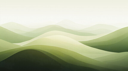 Obraz premium Gentle Hills Create a Tranquil Atmosphere in Soft Shades of Green Under a Serene Nature Themed Arc. Generative AI
