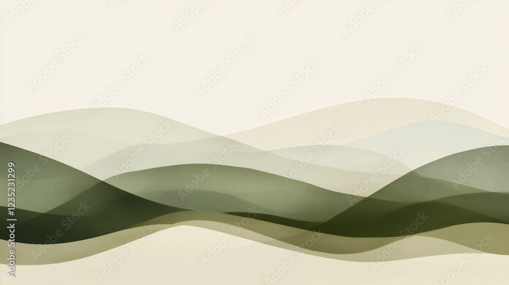 Aufkleber soft green waves flow across a serene nature themed background creating an atmosphere of calmness an