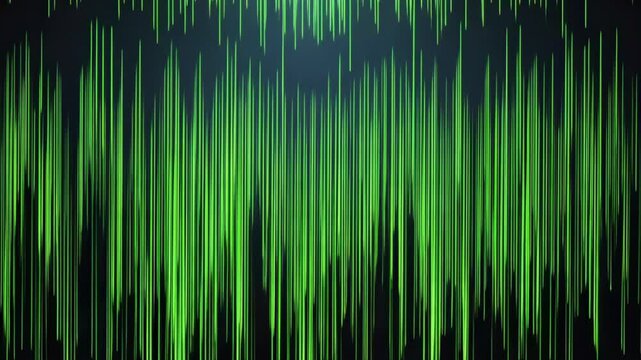 Green Digital Binary Code Matrix Design with Cascading Binary Lines on Black Background for Tech and Sci-Fi Themes in Modern Stock Photography
