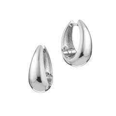 Pair of silver earrings isolated on white background