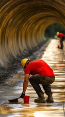 Water Sample Collection in Large Metal Pipe