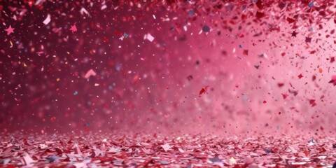 Colorful confetti stars in a swirling background of pink and red hues,  starry night,  Christmas