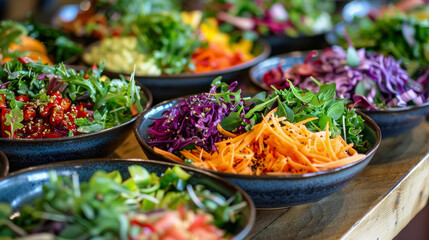 Salads- Fresh and colorful salads. 