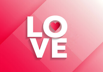 Unique Variants Red and Pink color love shape happy valentines day typography background design 