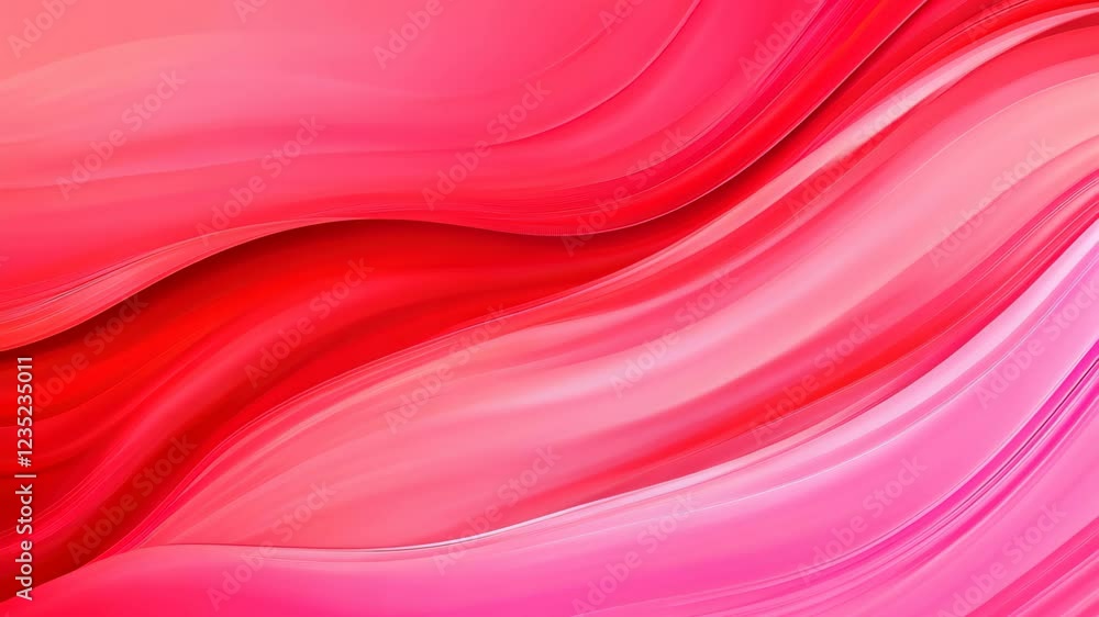 Aufkleber dynamic red and pink abstract fluid art background with flowing waves and vibrant color gradients fo