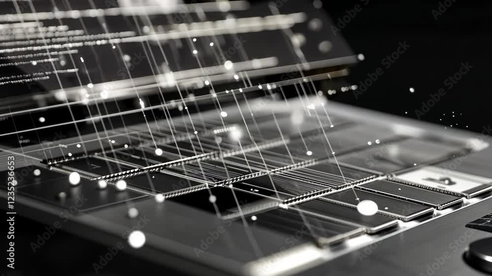 Aufkleber exploring digital creativity with modern technology and visual elements in a contemporary workspace