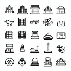 real estate icons set