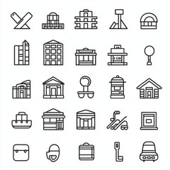 real estate icons set