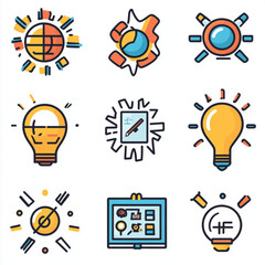 set of bulb icons