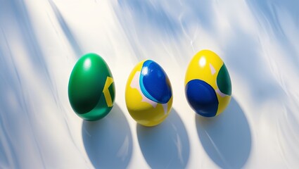 Modern abstract Easter eggs with geometric designs in bright colors