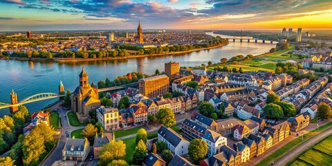 Aerial Drone Shot Nijmegen Netherlands