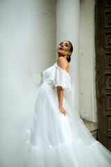 Bride in a long white dress