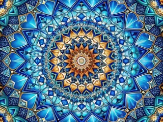 Abstract Geometric Blue Modern Pattern Background with Copy Space