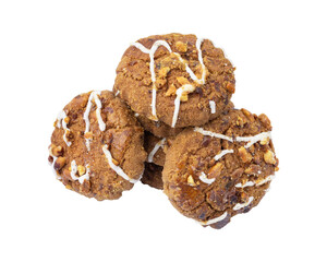 Chocolate chip cookies isolated on transparent background	