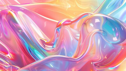 Fototapeta premium holographic colorful glass plastic shapes