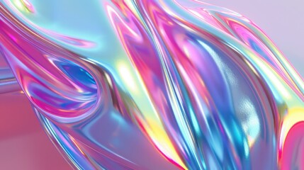 Fototapeta premium holographic colorful glass plastic shapes