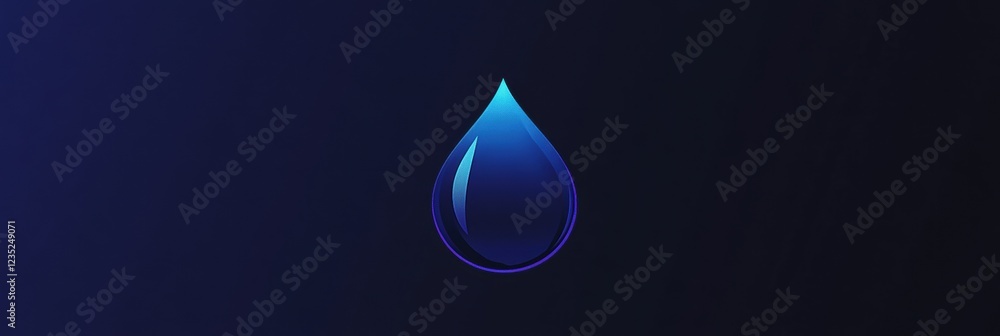 Aufkleber blue droplet design on a dark background evokes feelings of calm and tranquility in digital art. gen