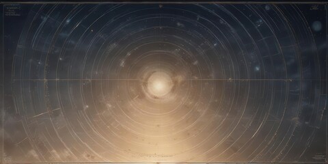 Fototapeta premium Dusty old astronomical chart with stylized sky pattern, maps, charts