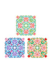 A beautiful square oriental ornaments