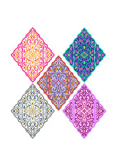 Oriental rhombus ornaments, 5 type 