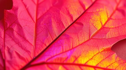 Obraz premium Macro Close Up of Red Canadian Maple Leaf Texture
