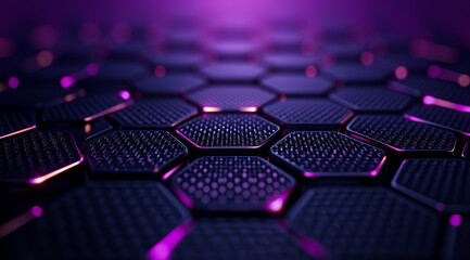Obraz premium Leuchtendes Hexagon-Muster in futuristischem, digitalem Design