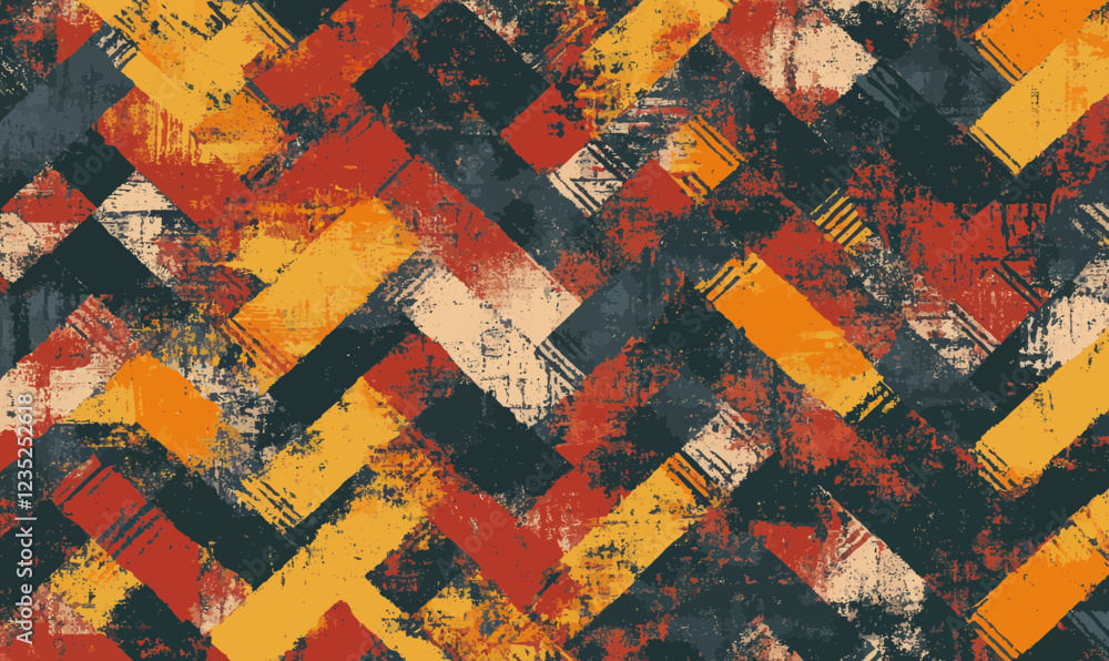 Poster rustic herringbone grunge texture seamless pattern for fabric and graphic design