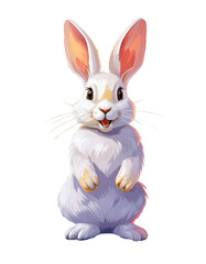 Fototapeta premium Bunny isolated white background, easter. graphic element