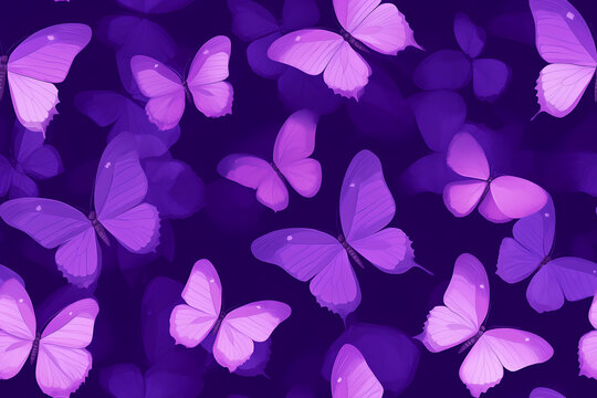 Violet Butterfly Patterns Seamless Pattern