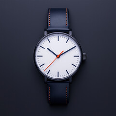 Elegante Armbanduhr mit braunem Lederarmband und minimalistischem Design

