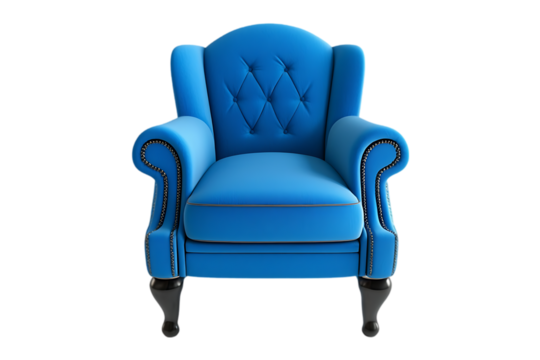 Nice blue chair isolated on white background