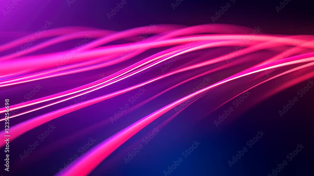 Poster futuristic network of interconnected neon lines creating dynamic energy flow in abstract pattern wit