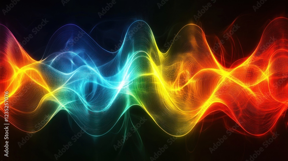 Poster Abstract Colorful Waves Flowing Dynamically