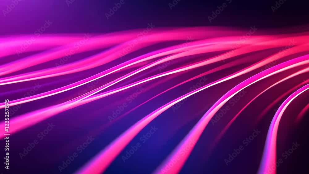 Poster futuristic network of interconnected neon lines forming dynamic abstract pattern with vibrant pink a