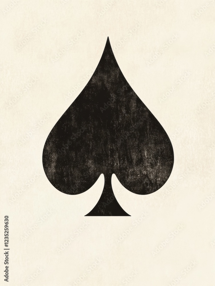 Aufkleber symbol of spade shape on textured background representing classic card games and gambling culture. g