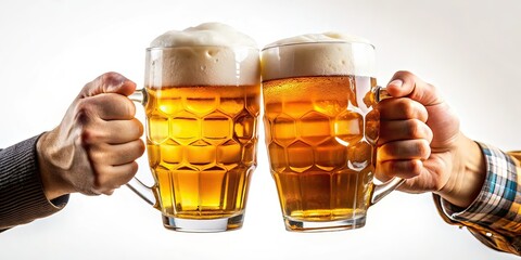 Celebratory Beer Toast - Tilt Shift Photo