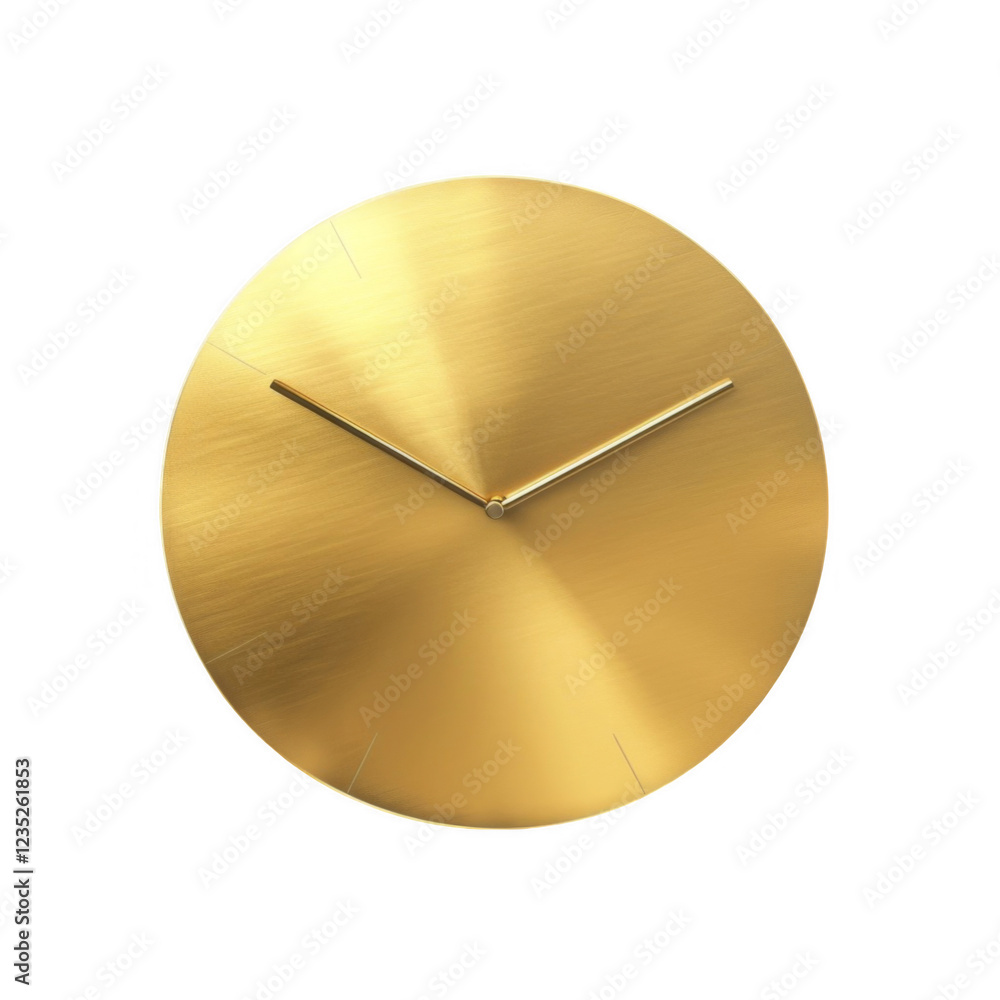 Poster elegant gold wall clock with smooth surface and minimalist design for modern spaces