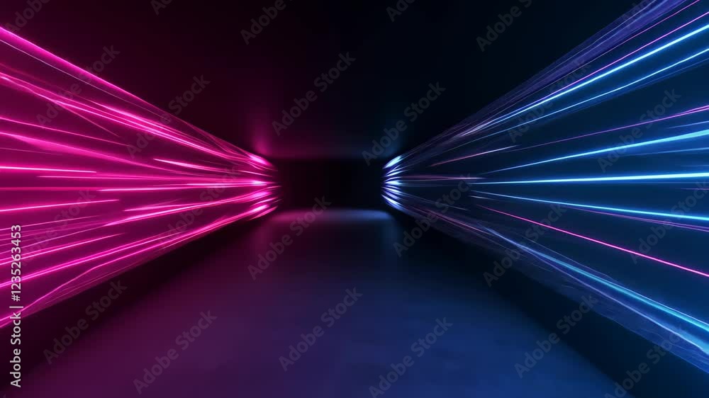 Poster glowing blue and purple neon circuit board lines abstract background with futuristic illumination an