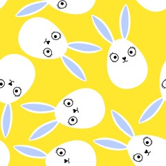 Easter eggs seamless rabbits pattern for wrapping paper and fabrics and linens and kids clothes print and spring party accessories