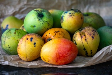 Rustic ripe country mangoes