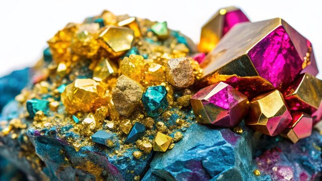 Chalcopyrite and Pentlandite Mineral Specimens Close-Up Studio Shot