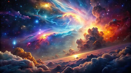 Fototapeta premium Colorful Space Galaxy Nebula: Stary Night Cosmos Wallpaper