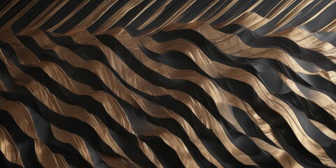 Geometric pattern of wavy stripes with bold lines and metallic texture,  corporate,  stripes